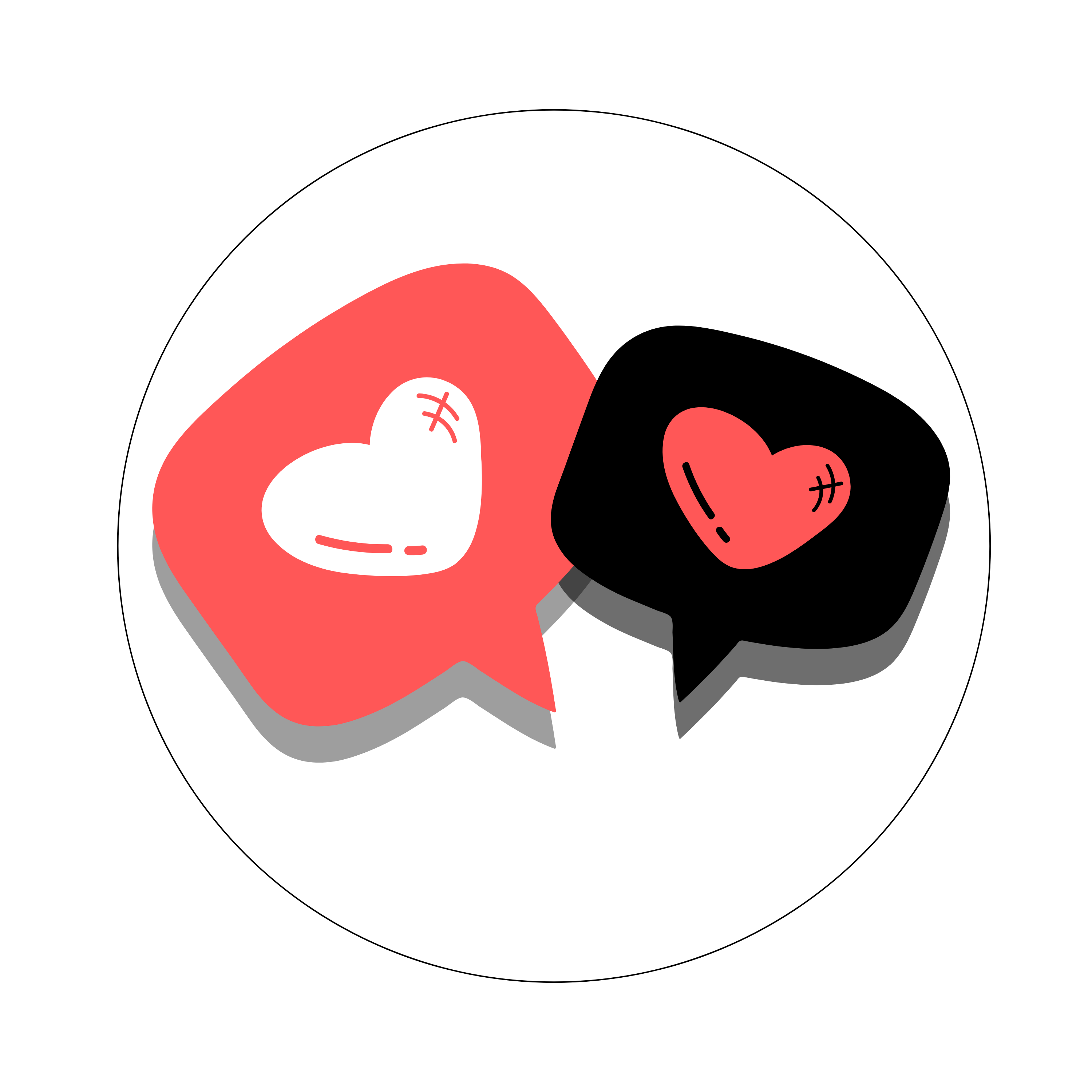 Minimalist Pink with Heart Bubble Chat Illustration Love Podcast Logo